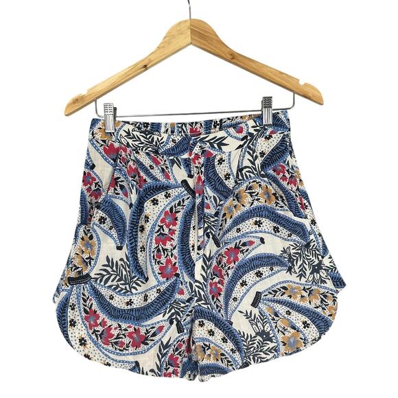 Farm Rio Casual Shorts 26" Waist Paisley Floral Relaxed High Rise Tropical Boho